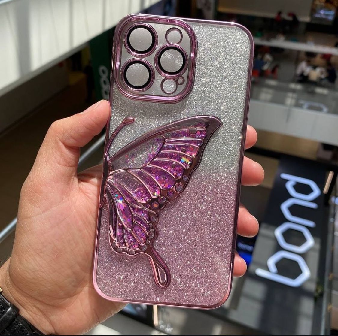 New Premium Butterfly Shimmer Case