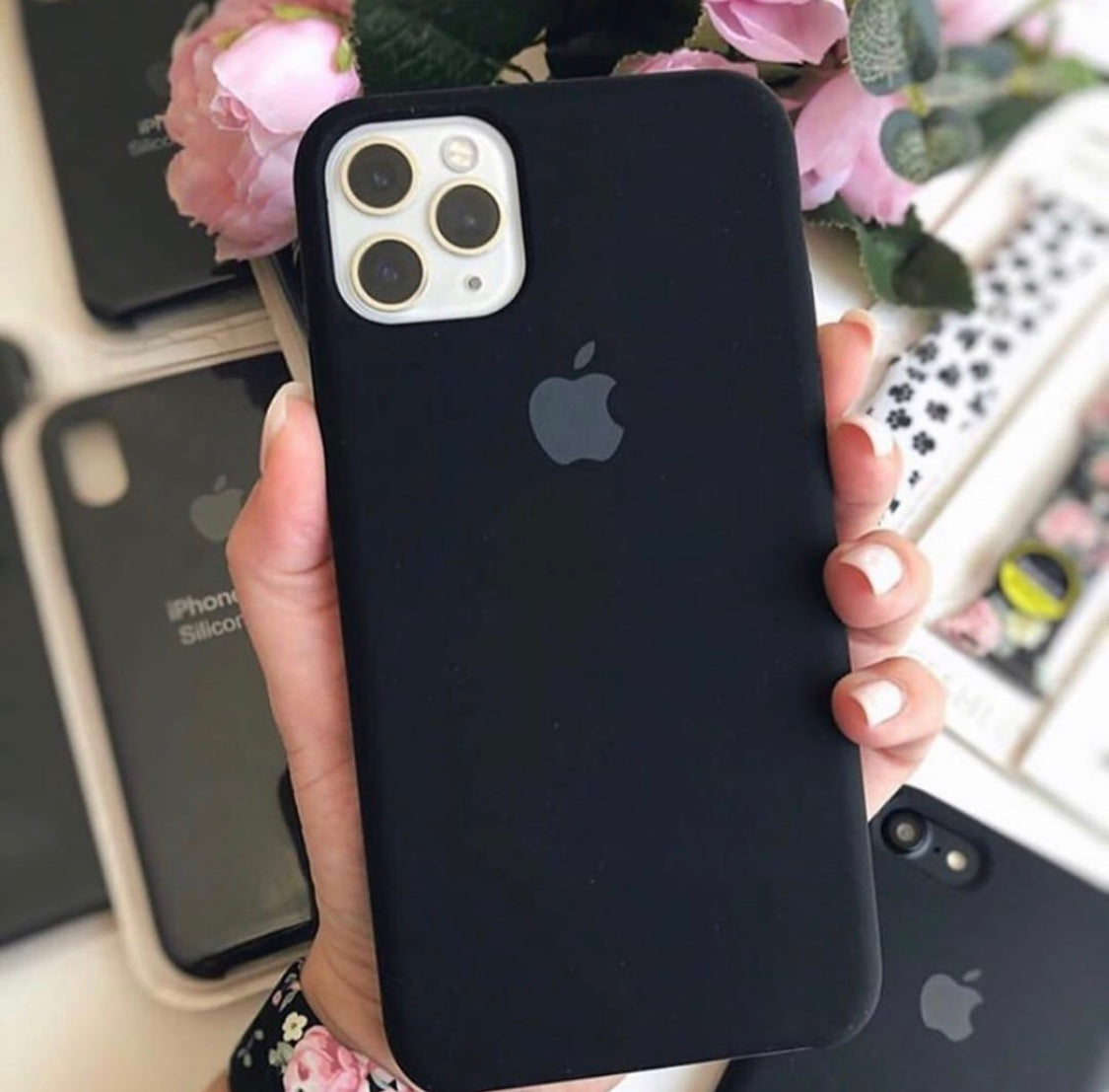 iPhone Premium Quality Silicone Case  (BLACK COLOR)