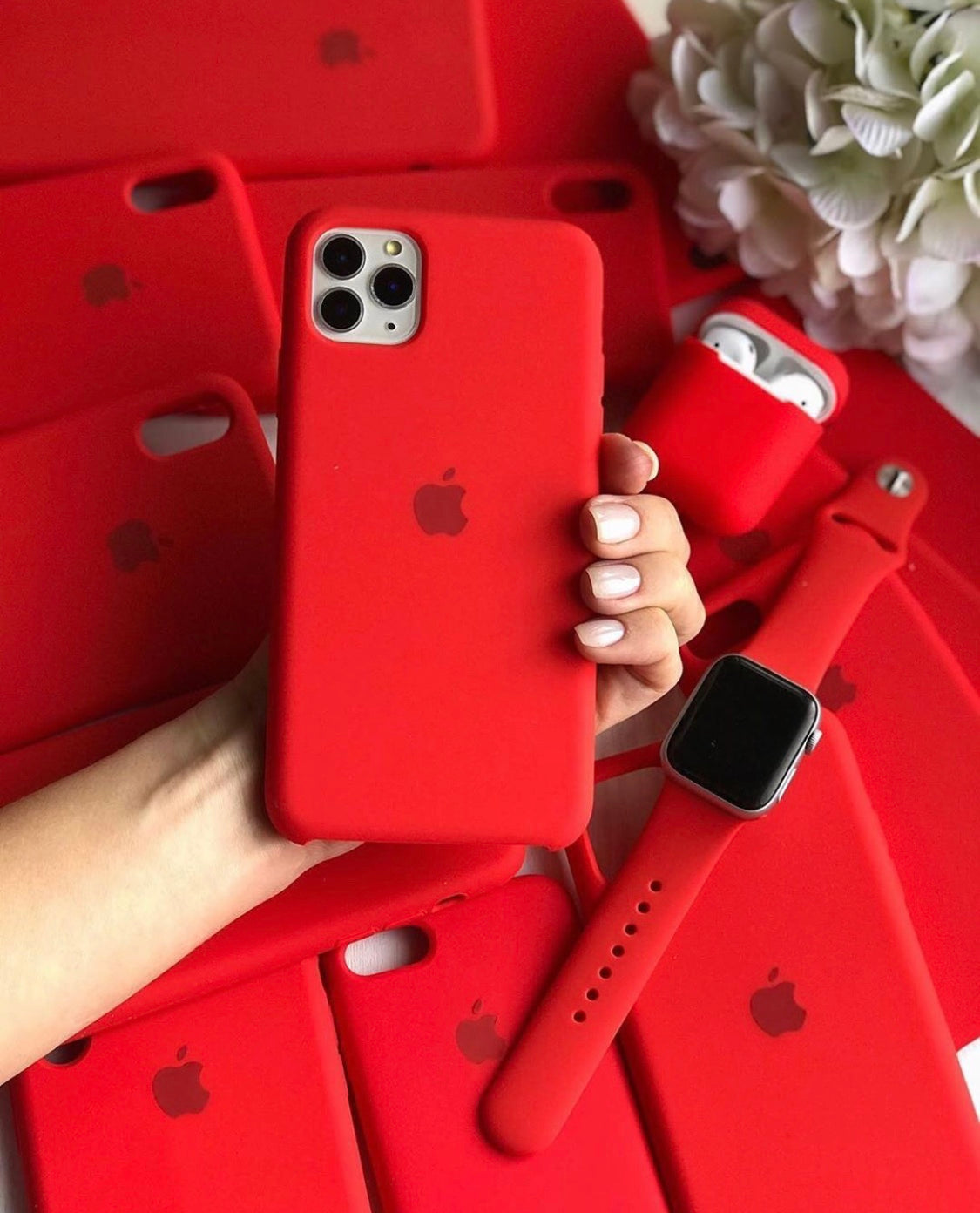 (RED) iPhone Premium Quality Silicone Case