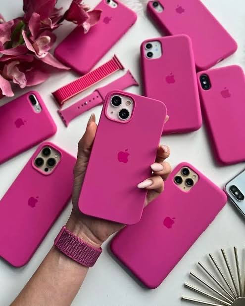 (Dark Pink) iPhone Premium Silicone Case