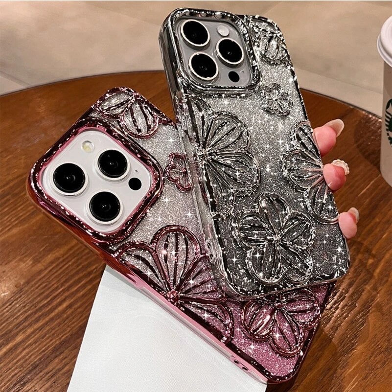 Premium Flower Shimmer Luxury Case