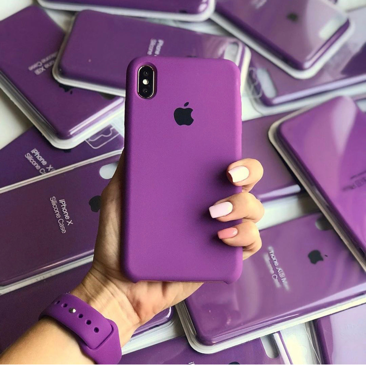 (Purple) iPhone Premium Quality Silicone Case