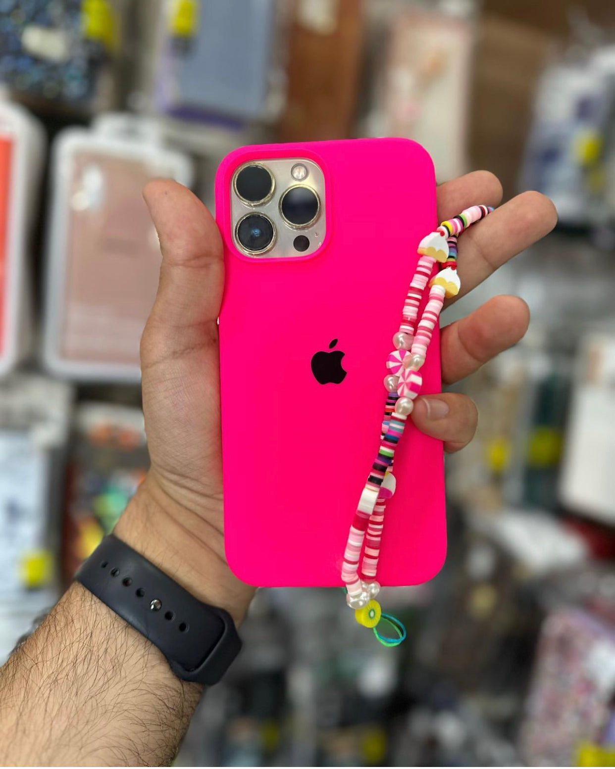 (Neon-Pink) iPhone Premium Silicone Case