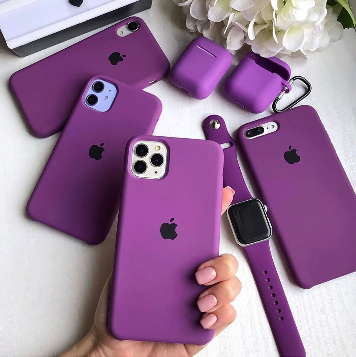 (Purple) iPhone Premium Quality Silicone Case