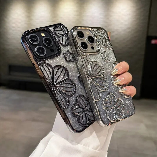 Premium Flower Shimmer Luxury Case