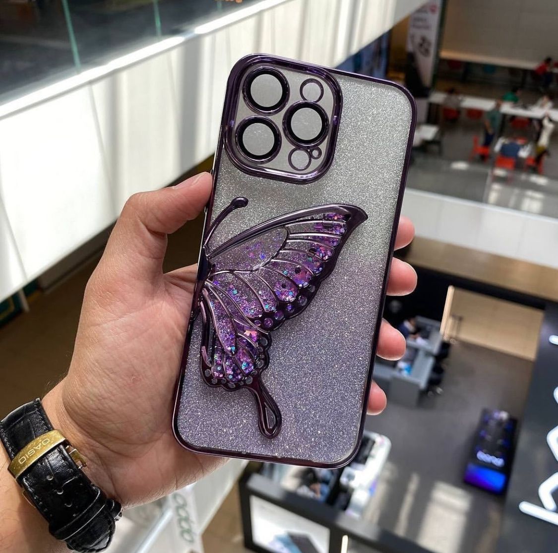 New Premium Butterfly Shimmer Case