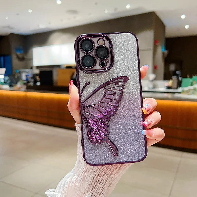 New Premium Butterfly Shimmer Case