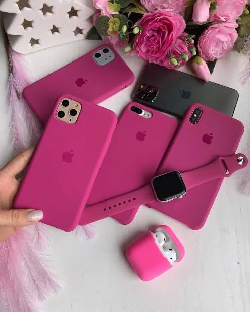 (Dark Pink) iPhone Premium Silicone Case