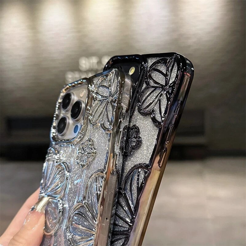 Premium Flower Shimmer Luxury Case