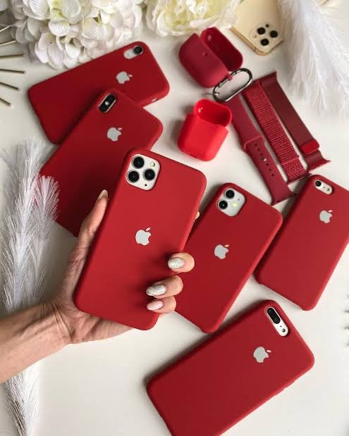 (Dark Red) iPhone Premium Silicone Case