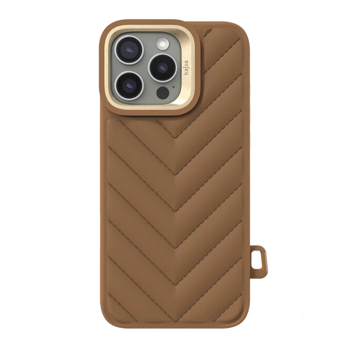 Kajsa V-Shape Leather Branded Case for iPhone 16ProMax