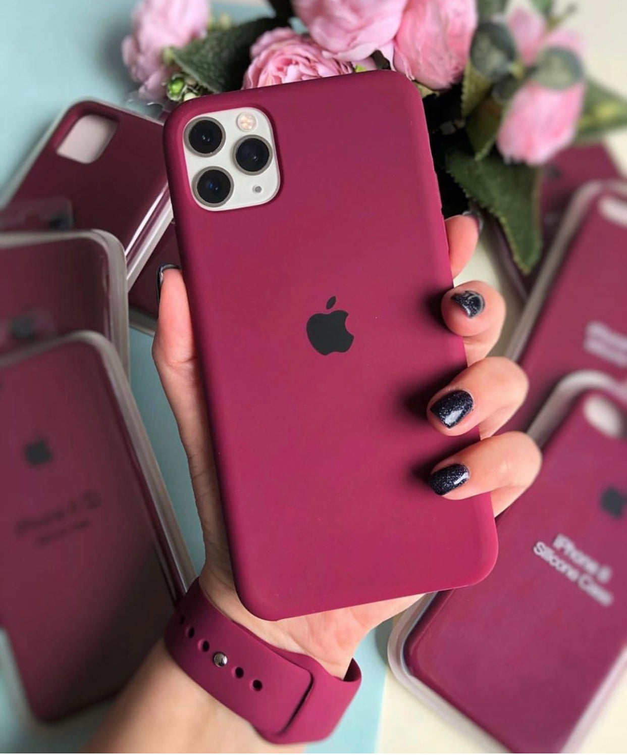 (Plum/Wine) iPhone Premium Silicone Case