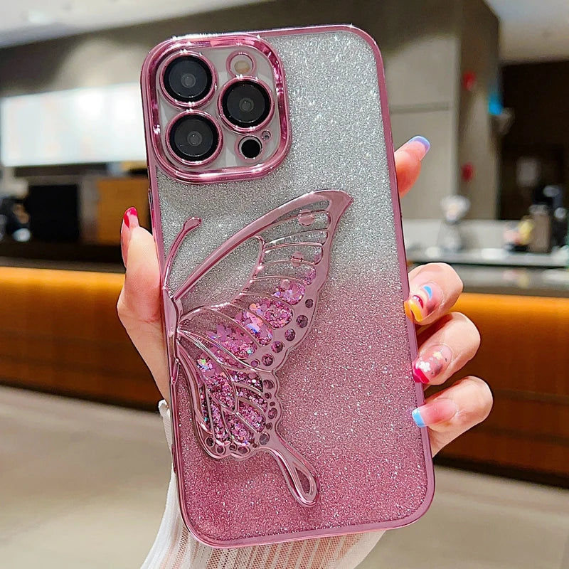 New Premium Butterfly Shimmer Case