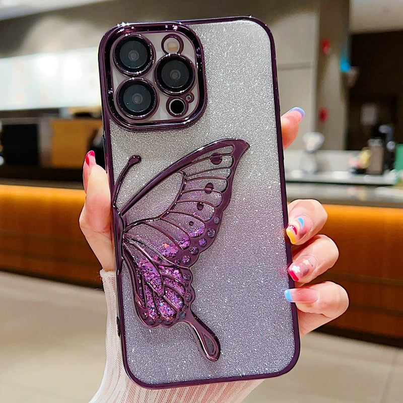 New Premium Butterfly Shimmer Case