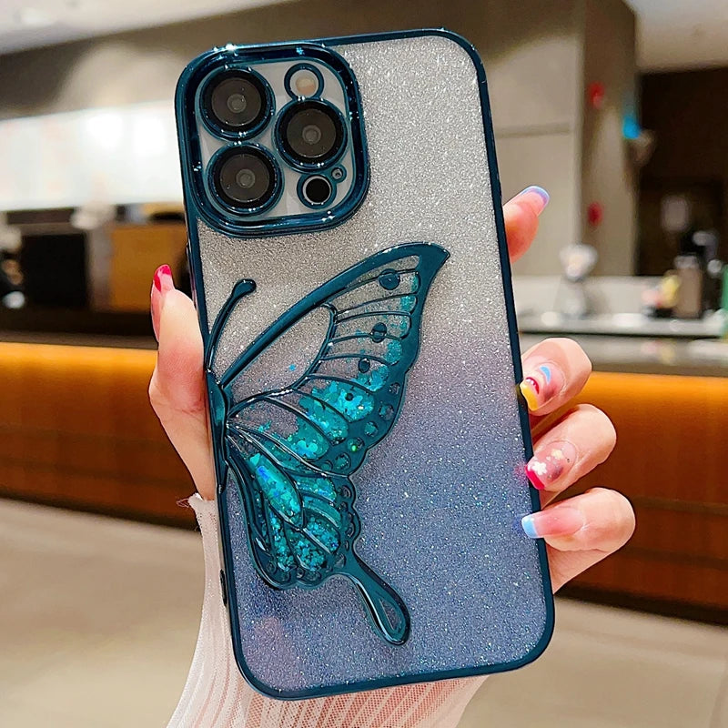 New Premium Butterfly Shimmer Case