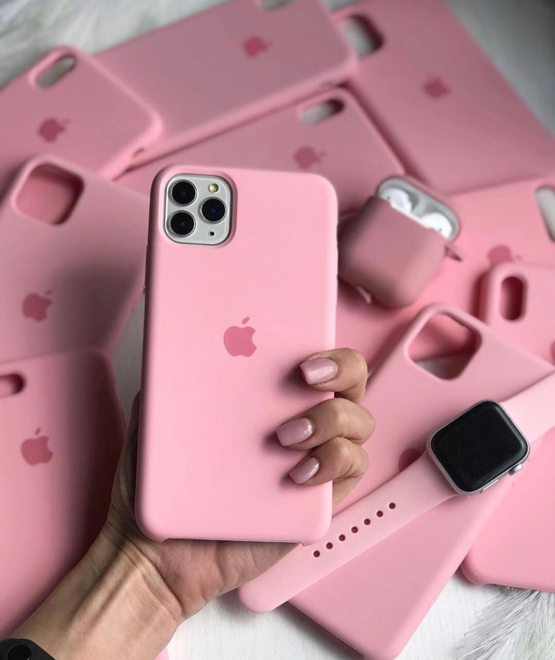 (Baby Pink) iPhone Premium Silicone Case