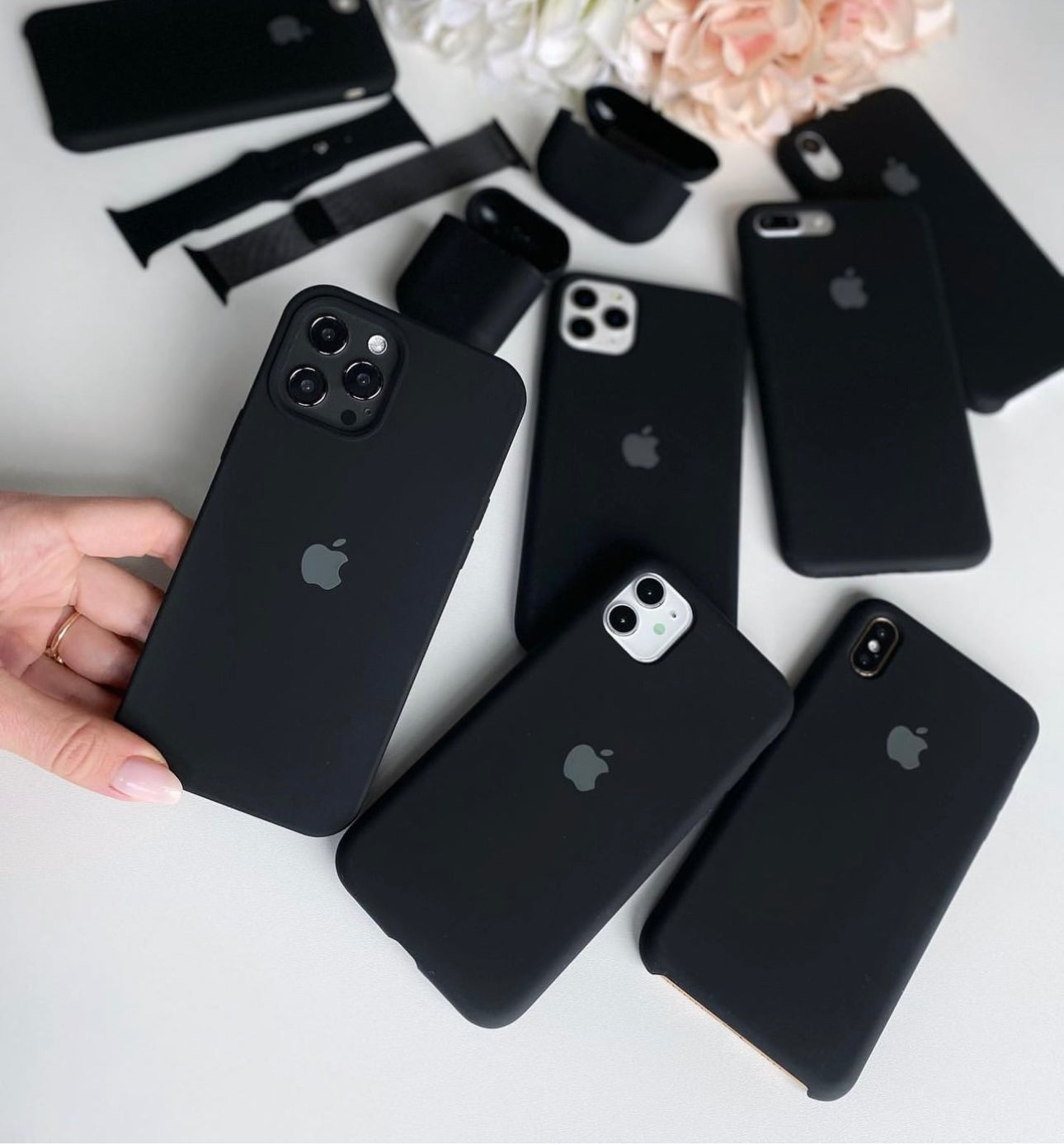 iPhone Premium Quality Silicone Case  (BLACK COLOR)